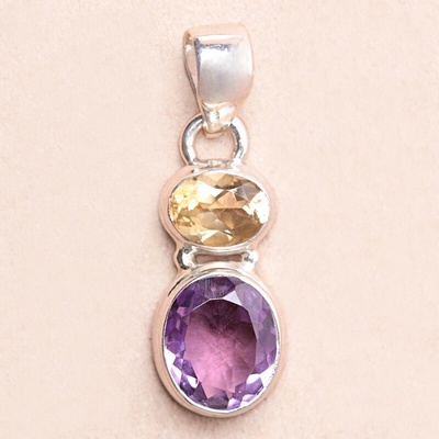 Nefertitis Ametyst broušený přívěsek stříbro KO237 NF52929