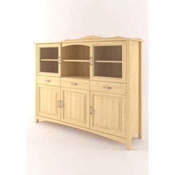 Drewmet Kredenc Castello Borovice 2barevný - Bílá+Rustikální