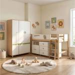 Ginger Home Комплект мебели за детска стая DINO с комбинирано легло 90x200 см, гардероб, шкафове и подматрачна рамка