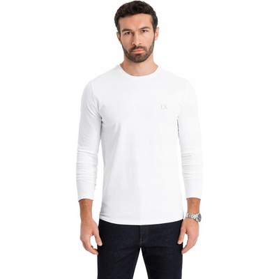 Longsleeve pánska košeľa s dlhým rukávom bavlna biela OM-LSBC-0124 V2