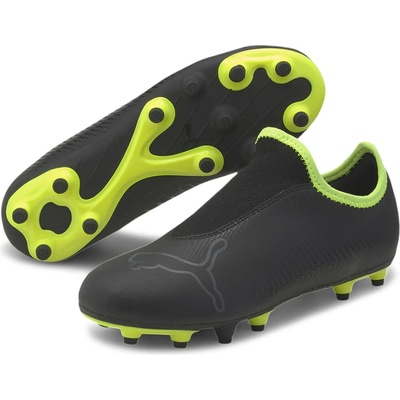 PUMA Детски футболни бутонки Puma Finesse Laceless FG Football Boots Childrens - Black/FluYellow