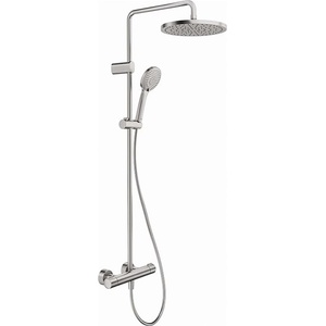 Duravit - Душ комплект с термостат, диаметър 25 cm, 3 струи, четкана неръждаема стомана TH4282008070 (TH4282008070)