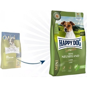 Happy Dog Mini New Zealand - храна за чувствителни кучета от дребни породи, с агне, зеленоуста мида и ориз, 0, 800 кг, Германия - 61228