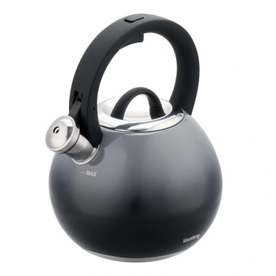 Klausberg Свирещ чайник Klausberg KB 7955, 3l, Термоизолирана дръжка, Многослойно дъно, Индукция, Тъмносив графит (9999KB7955)
