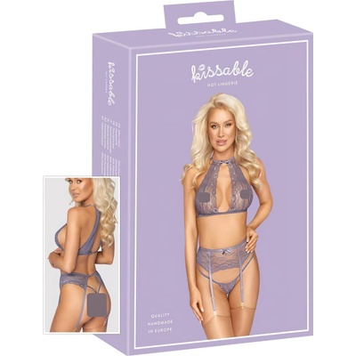 Kissable Целувка - дантелено бельо комплект (лилаво) - l/xl