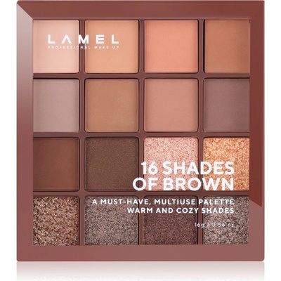LAMEL 16 Shades Of Brown палитра сенки за очи 16 гр