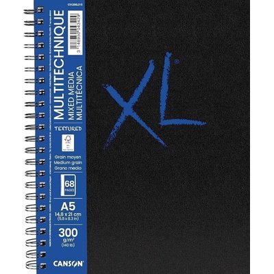 Canson Book Wire Bound Long Side XL Mixed Media Textured Скицник 34 A5 300 g Portrait (C31200L015)