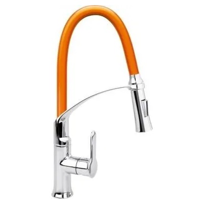 Кухненски смесител с гъвкава лебедка (чучур) fala 2, оранжев (euro 75678)