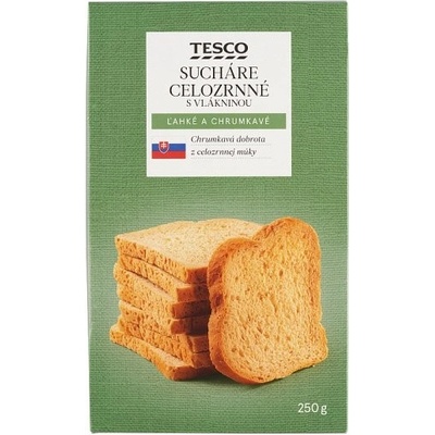 Tesco Sucháre celozrnné s vlákninou 250 g
