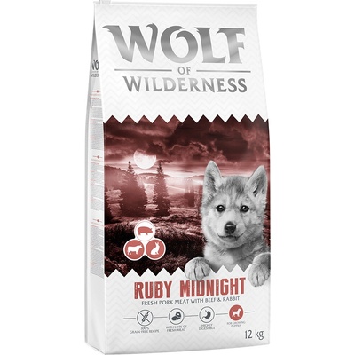 Wolf of Wilderness Junior "Ruby Midnight" hovädzie a králičie bez obilnín 12 kg
