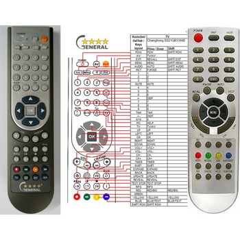 GENERAL CHANGHONG SS21GB3366E, SS21GB08 - съвместимо дистанционно управление на марката General (SS21GB3366E, SS21GB08)