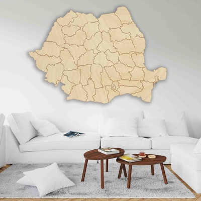 Drevená mapa na stenu Rumunsko - ROMA 4184 M006