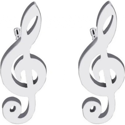 Blingstar dámské náušnice Houslový klíč silver nerez ocel 2384