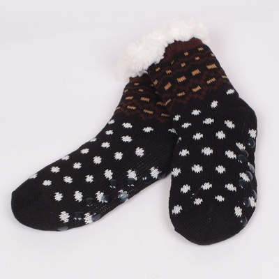 Детски зимни чорапи в черен цвят с точки и фигурки