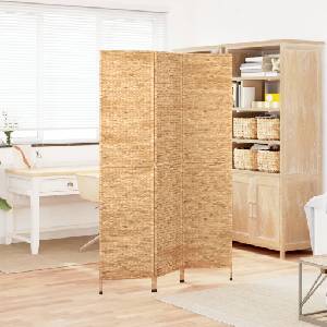 vidaXL Разделител за стая, 3 панела, 122x180 см, воден хиацинт (355191)