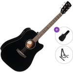 Cort EARTH 60CE Standard SET Black Gloss Електро-акустична китара Дреднаут