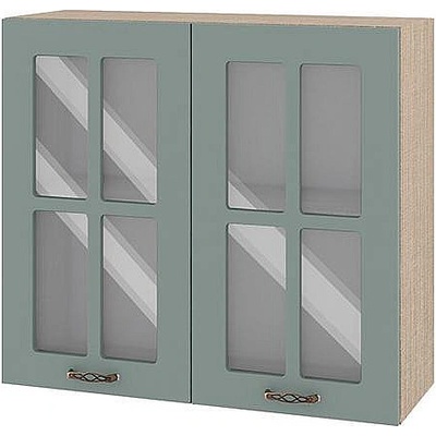 ИРИМ Горен кухненски шкаф витрина Сити МФ-Олив мат-11-104 80 см
