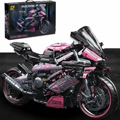 JOKO Technická Stavebnica Motorka 46cm 2066ks, ružová