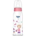 Wee Baby Стъклено шише Wee Baby Classic, 250 ml, розово с коте (876) - baby