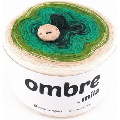 MILA Příze OMBRE Classic 1200m/3nitky M008R - Špenátový koláč