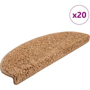 vidaXL Изтривалки за стълби, 20 бр. , 65x21x4 см, бежови, полукръгли, големи (3365847)
