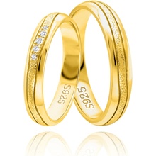 Olivie Snubný strieborný prsteň HARMONY GOLD 5924
