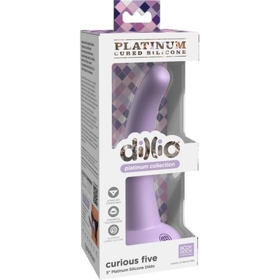Dillio Platinum Curious Five fialové, dildo s prísavkou 14,6 x 3 cm
