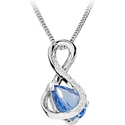 Silver Cat Módne náhrdelník s modrým spinely a zirkónmi SC411