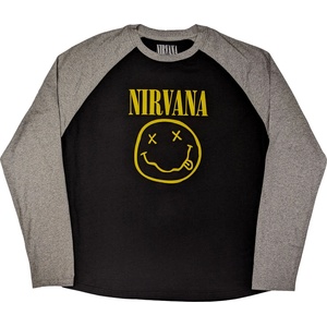 Nirvana Yellow Happy Face Raglan Black & Grey L Риза (NIRVRL04MBG03)
