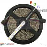  12V LED Лента Многоцветна 5050-60 SMD/m RGB + бяло , 12V, 10 W/m, IP20, ролка 5м ► 4.41лв/м (0941 RGB W 0942 RGB WW)