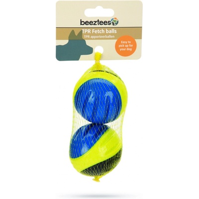 TPR Beeztees Fetch Odolný lopta pro psy 6 cm 2ks
