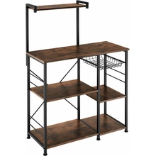 tectake 404754 kuchynská polica crawley 90x40x131,5 cm - industriálne drevo tmavé, rustikálne