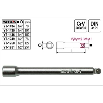YATO YT-1251 prodlužovací nástavec výkyvný 254 mm