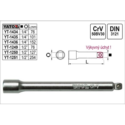 YATO YT-1251 prodlužovací nástavec výkyvný 254 mm