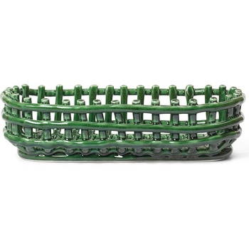 Ferm Living Кошница за съхранение Ceramic овална 15 x 30 см изумрудена (1104268939)