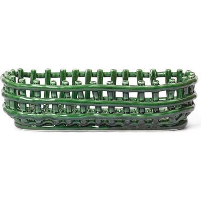 Ferm Living Кошница за съхранение Ceramic овална 15 x 30 см изумрудена (1104268939)