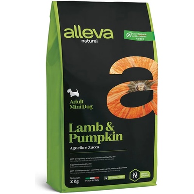 Alleva NATURAL кучешка агне и тиква възрастен мини 2 кг