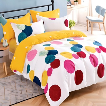 EmonaMall Двулицево спално бельо с ластик EmonaMall, 6 части - Модел S18160 (S18160-33333e)