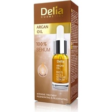 Delia Cosmetics 100% Serum Argan Oil intenzivní regenerační a omlazující sérum s arganovým olejem na obličej krk a dekolt Paraben Free 10 ml