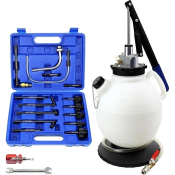 HAWEK Помпа ръчна за доливане на масло в скоростна кутия, 7.5 л, hawek hw-1086, с 15 адаптера (hw-1086)