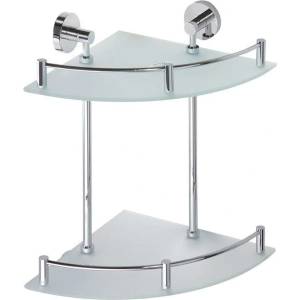 SAPHO X-Round - Двойна ъглова етажерка, стъкло/хром XR604 (XR604)