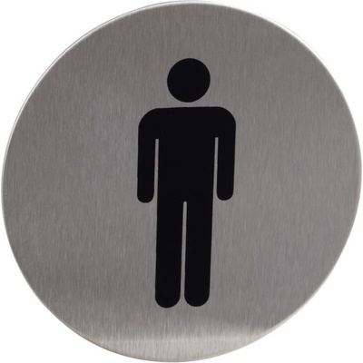 Walteco Symbol "WC-muži", průměr 75mm, nerez, samolepka , 20871
