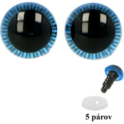 Natana očka na hračky modré 12 mm 5 párů