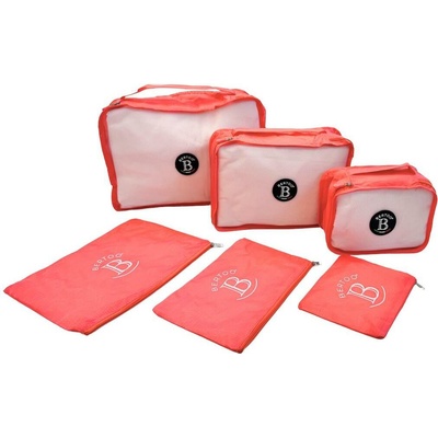 Bertoo Cestovné organizéry do kufra súprava 6 ks červené