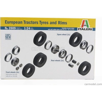 Italeri Model Kit EUROPEAN TYRES and RIMS 3909 1:24