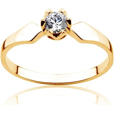 Savicki Zásnubný prsteň žlté zlato diamant PI Z D 00012