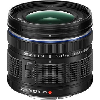 Olympus Обектив OM SYSTEM M. Zuiko Digital ED 9-18mm f/4-5.6 II Lens (Micro Four Thirds) (V335940BW000)