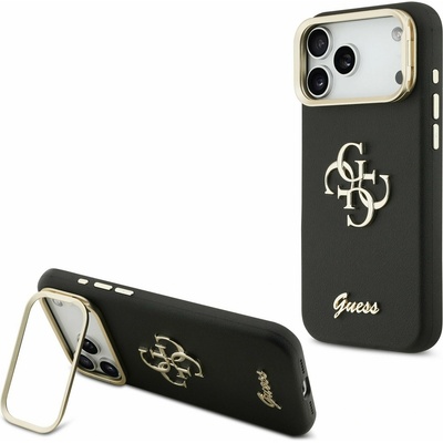 GUESS PU Grained 4G Logo Stand Camera Frame Задний калъф за iPhone 17 Pro Max Black Guess | Cheren | МЪЖЕ | UNI