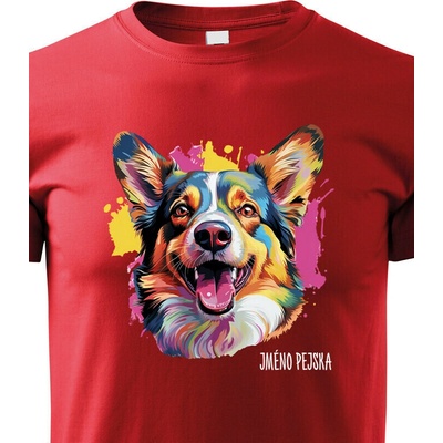 Dětské tričko Welsh Corgi Cardigan Červená Canvas tričko 2440