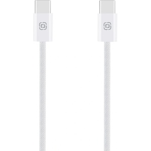 OBALME Кабел с въжена оплетка и бързо зареждане за устройства с USB-C порт - OBALME Super Fast USB-C to USB-C Braided Cable 60W (100 см) (бял) (CC60BWH)